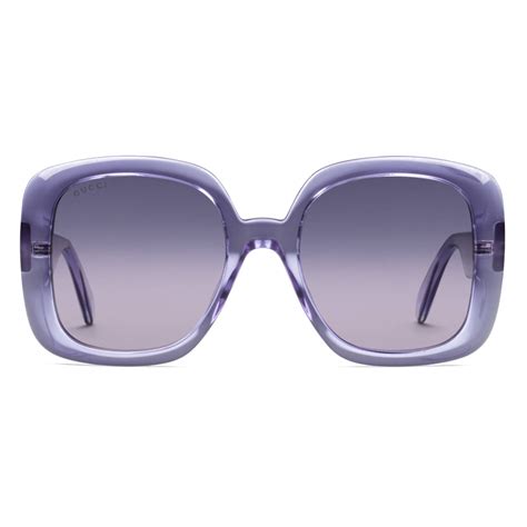 purple clear Gucci sunglasses